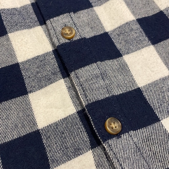Hanna Andersson Navy Blue & White Buffalo Check Brushed Flannel In 100% Cotton - Picture 6 of 10
